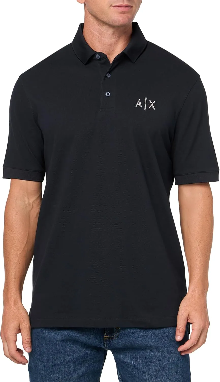 Armani Exchange Men's A|x Black and Gold Polo