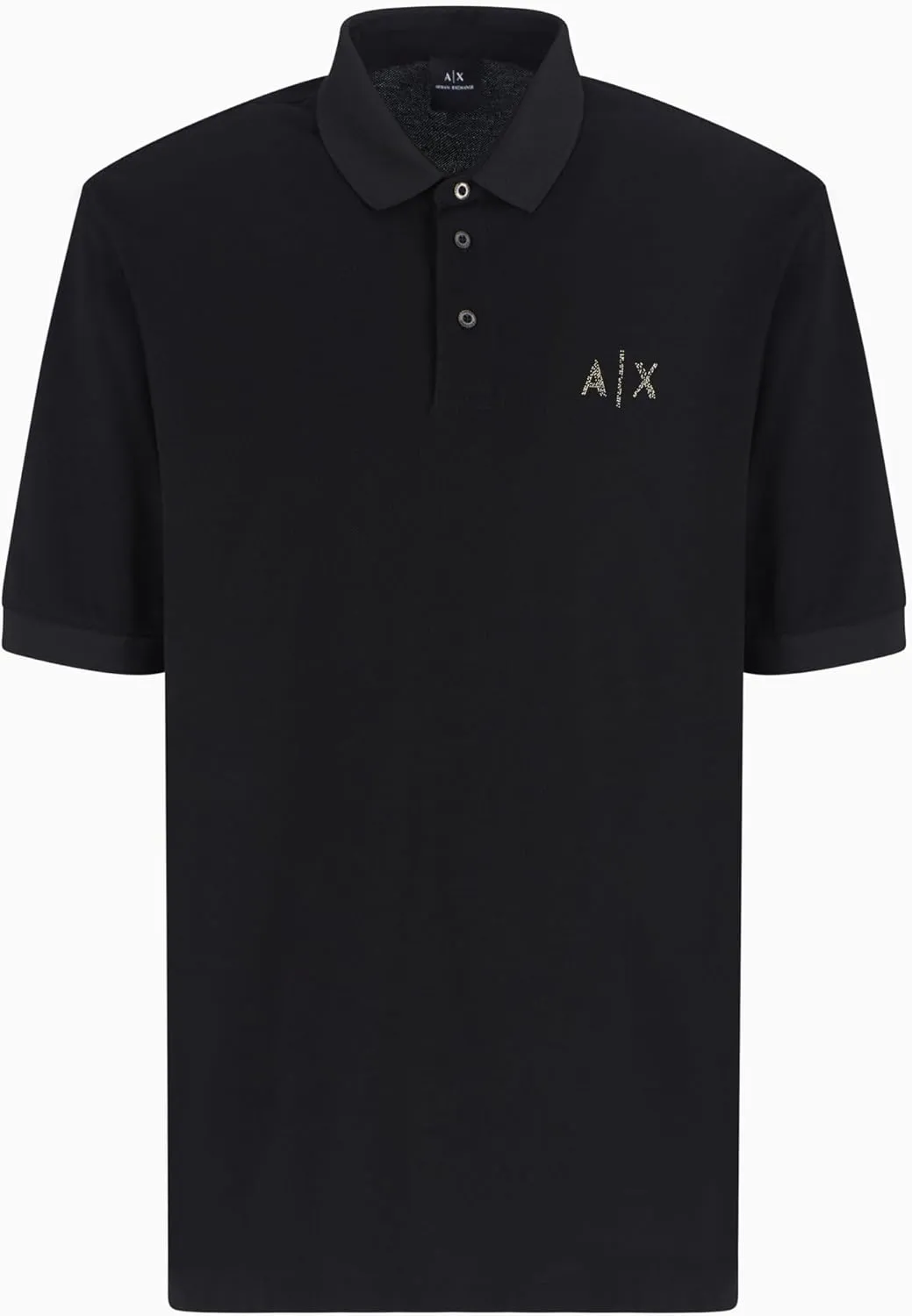 Armani Exchange Men's A|x Black and Gold Polo