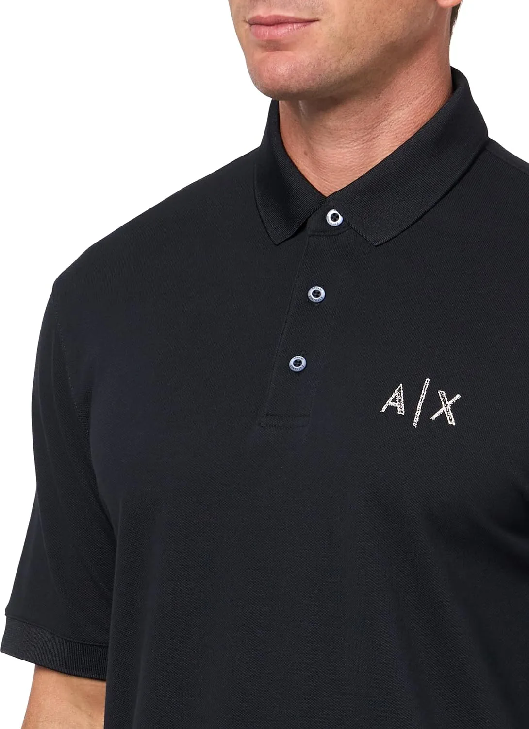 Armani Exchange Men's A|x Black and Gold Polo