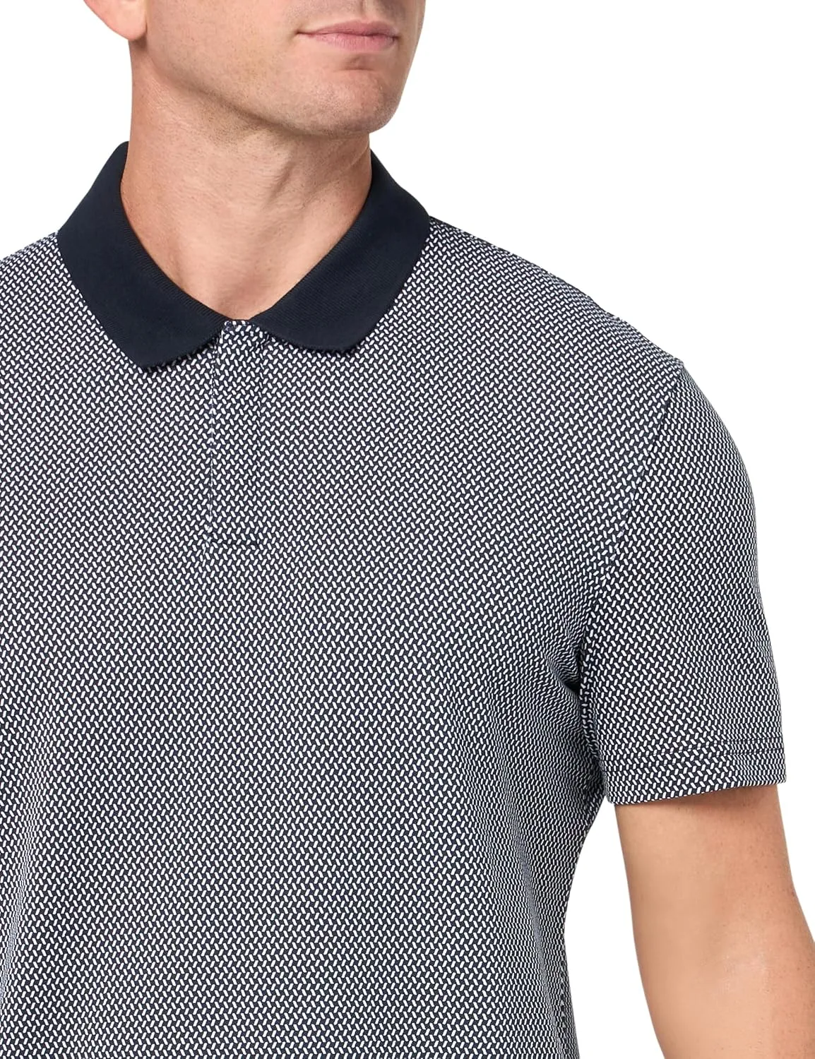 Armani Exchange Men's Regular Fit Printed All Over Pique Polo