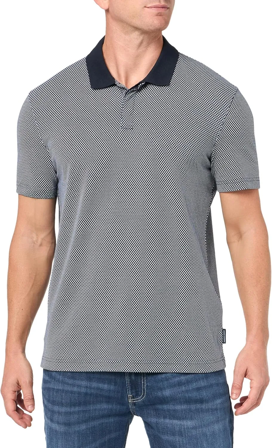 Armani Exchange Men's Regular Fit Printed All Over Pique Polo