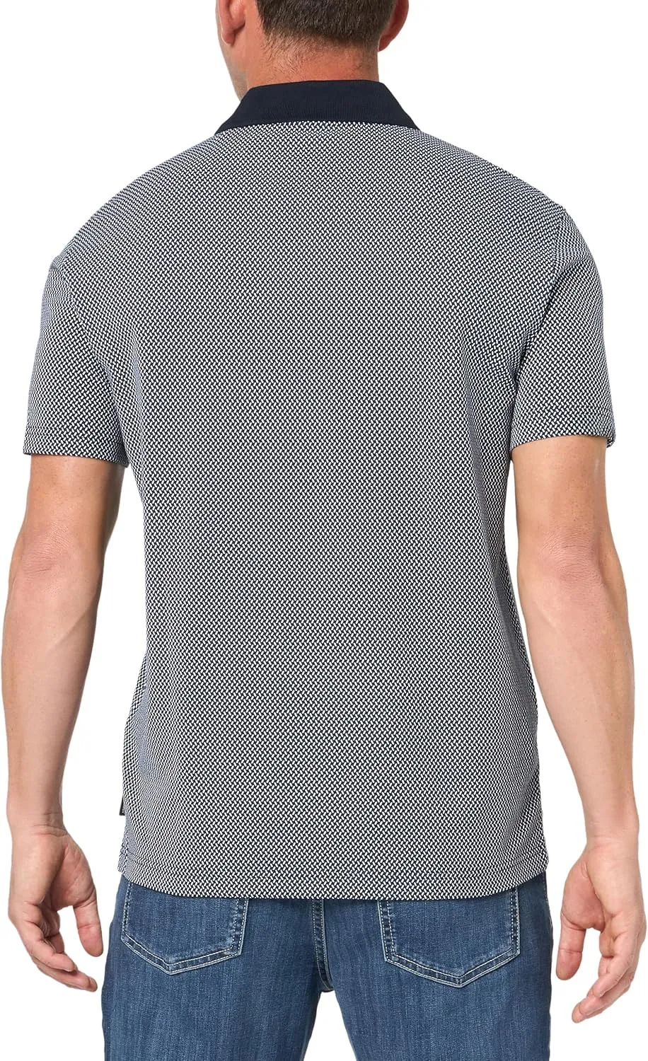 Armani Exchange Men's Regular Fit Printed All Over Pique Polo