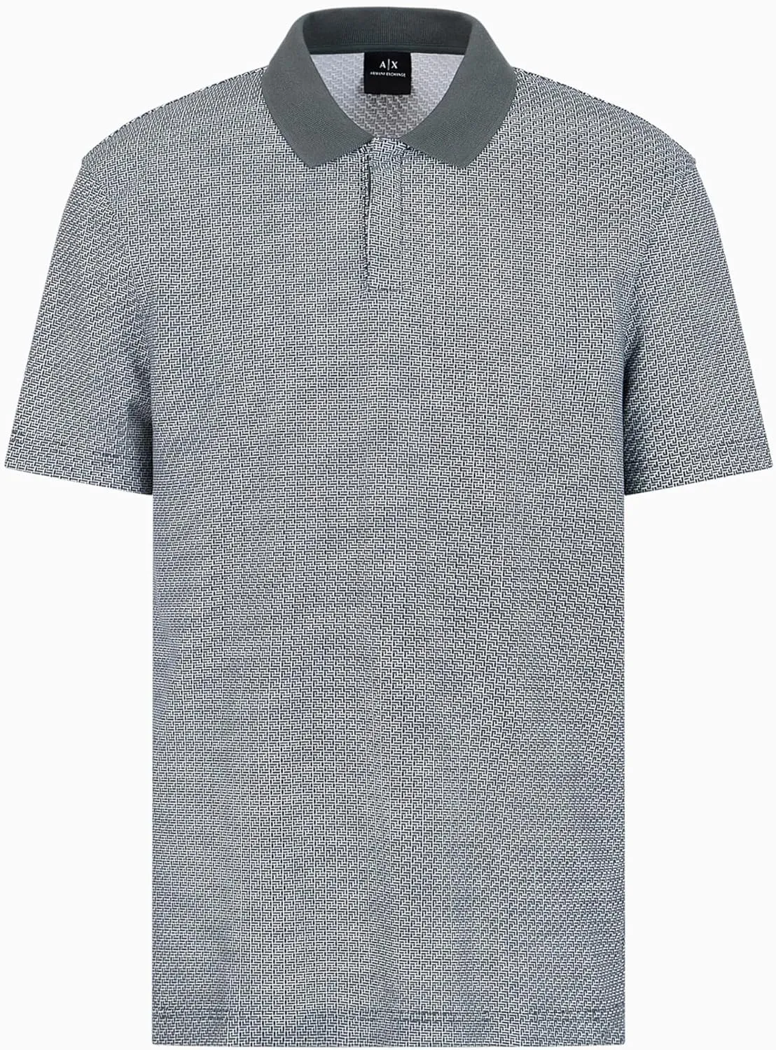 Armani Exchange Men's Regular Fit Printed All Over Pique Polo