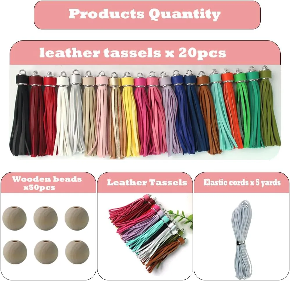 Assorted Leather Keychain Tassels for Jewelry Making 20pcs 4.3 inch Silver Faux Leather Tassels for Bead Keychain Wristlet DIY Bag Charms Cellphone Straps Key Ring Bracelet Supplies & Accessories