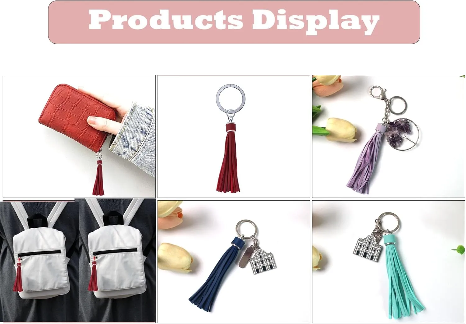 Assorted Leather Keychain Tassels for Jewelry Making 20pcs 4.3 inch Silver Faux Leather Tassels for Bead Keychain Wristlet DIY Bag Charms Cellphone Straps Key Ring Bracelet Supplies & Accessories