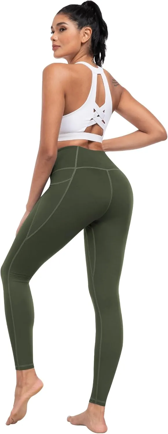ATHVOTAR Leggings with Pockets for Women, 7 Packs High Waisted Workout Tummy Control Yoga Pants