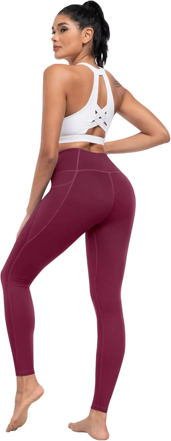 ATHVOTAR Leggings with Pockets for Women, 7 Packs High Waisted Workout Tummy Control Yoga Pants