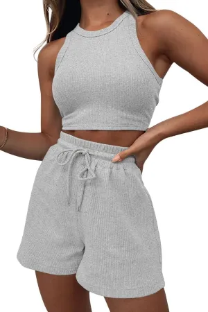 AUTOMET Womens 2 Piece Shorts Lounge Sets Two Piece Summer Workout Outfits Beach Vacation Trendy 2025 Clothes