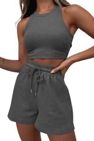 AUTOMET Womens 2 Piece Shorts Lounge Sets Two Piece Summer Workout Outfits Beach Vacation Trendy 2025 Clothes