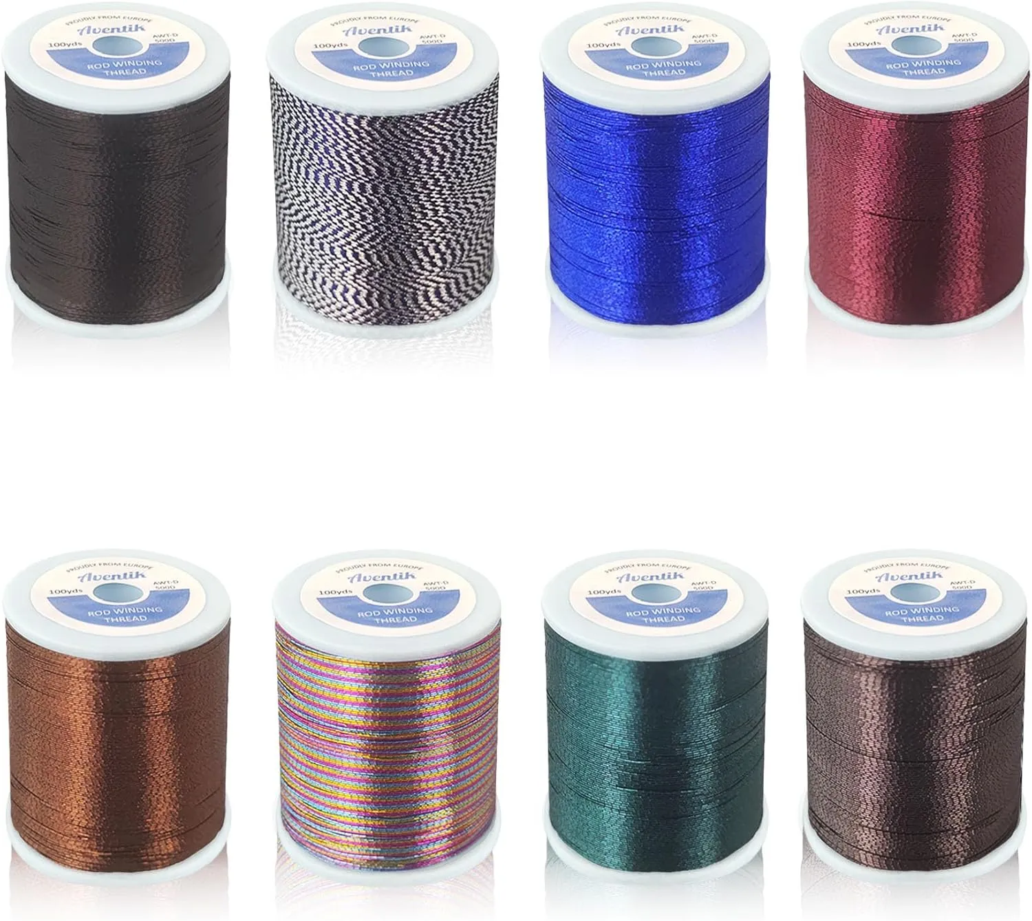Aventik Fishing Rod Wrapping Thread for Rod Guide Buliding, 2/4/8PCS 100Yds/Spool 500D Nylon Threads Tip Guide Eyelet Winding Line Broken Fishing Pole Repair Kits