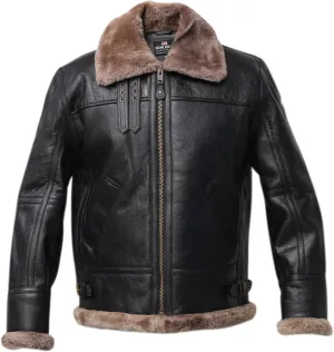 B3 Aviator Men's Shearling Coat | Sheepskin Coats for Men - Brown Leather Pilot Jacket for Winter | Shearling Coat Men