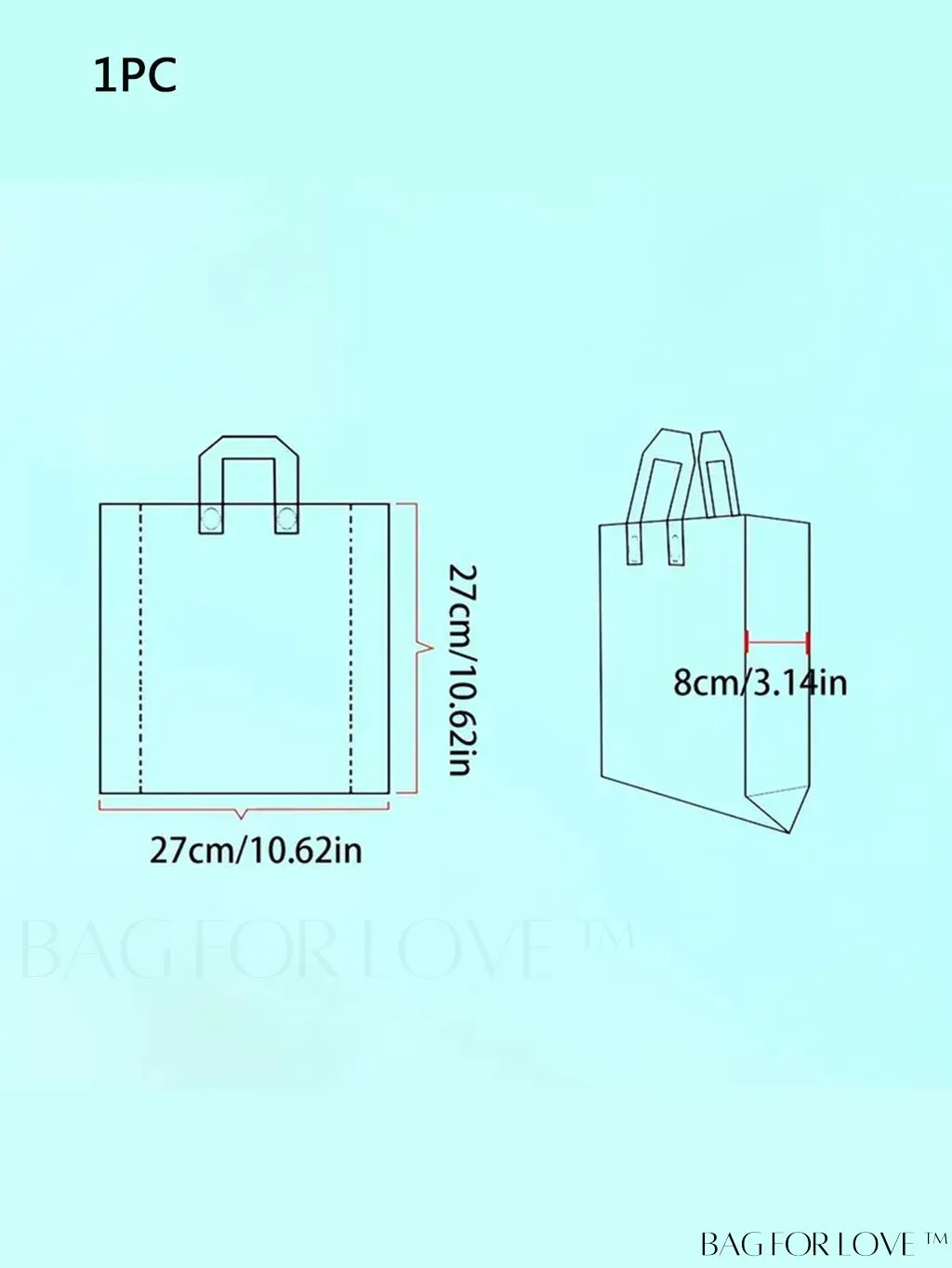 BagForLove - Premium Transparent Blue Floral Handle Tote Bag - Ideal for Gifts, Party Decor and Holidays