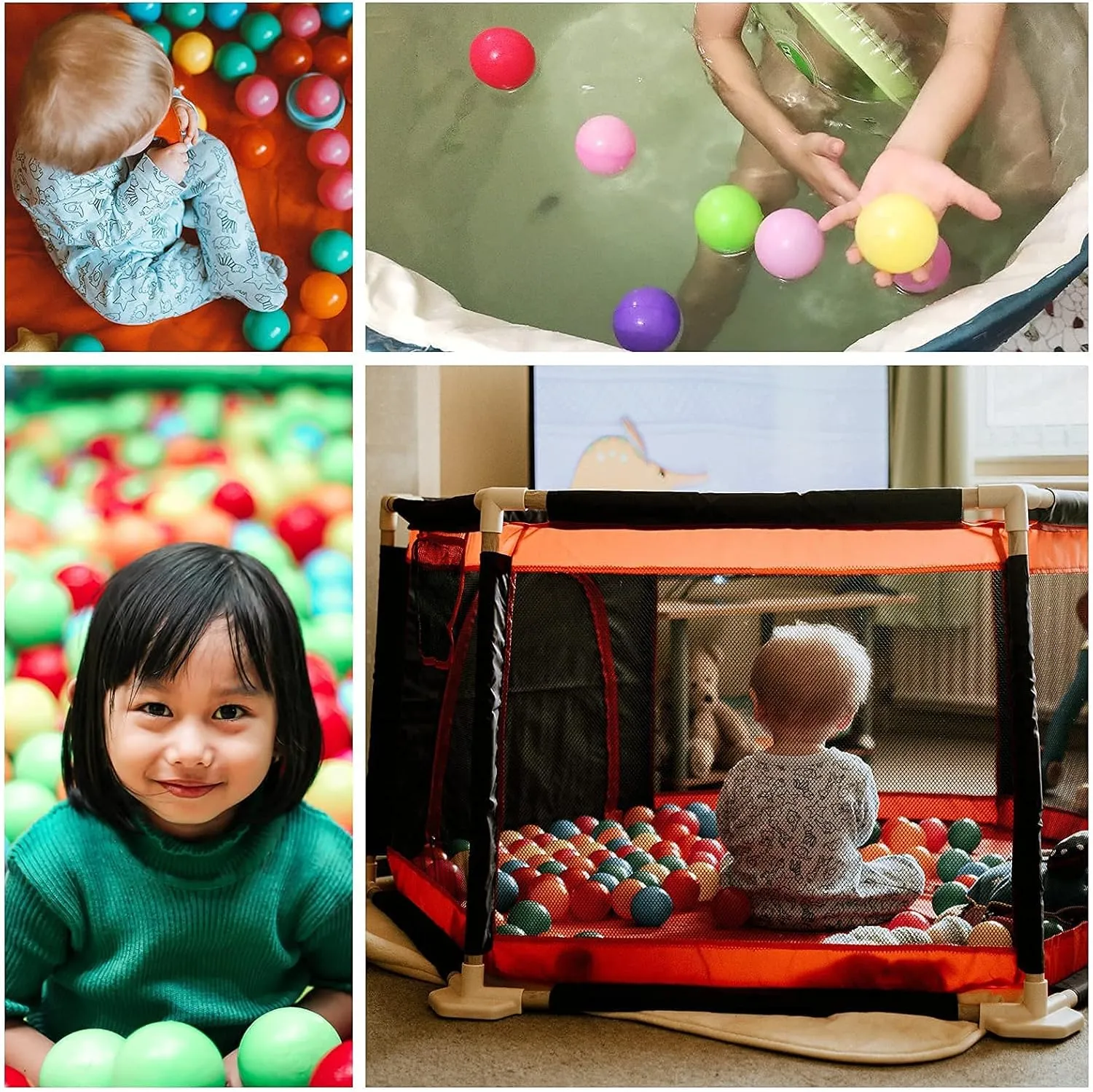 Ball Pit Balls Plastic Balls for Ball Pit Phathalate Free BPA Free Plastic Balls 100pcs 2.2" Set for Toddlers for Play Tent Tunnel