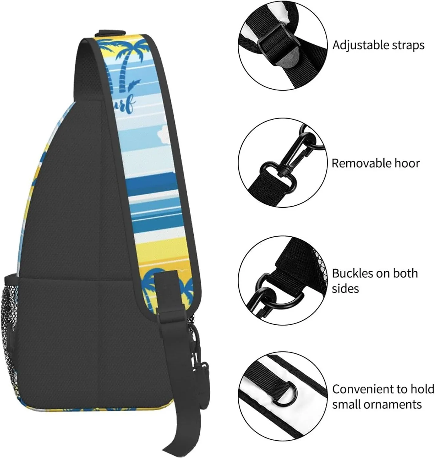 Basketball American Flag Crossbody Bag Adjustable Sling Bag Casual Chest Bags Travel Shoulder Backpack