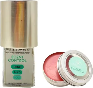 Bath & Body Works Silver Metallic Wallflowers Scent Control Fragrance Plug and a Strawberry Lip Balm