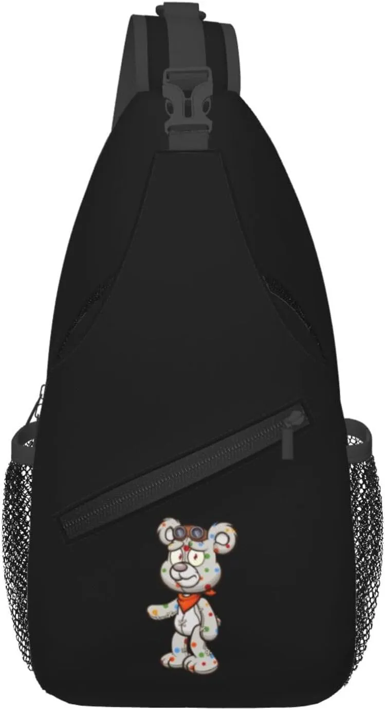 Bear With Colored Polka Dots Crossbody Bags For Women Men Chest Backpack Gym Shoulder Bag Travel Outdoor Sports Casual Crossbody Bags