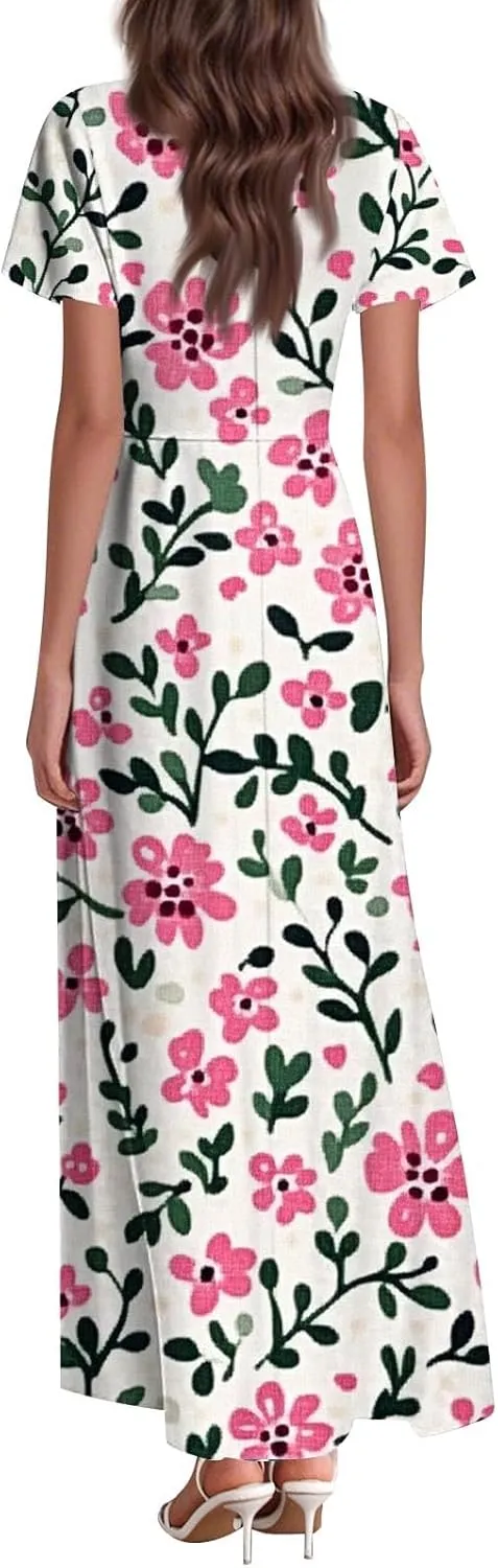 Beautiful School Tunic Dress Woman Wide Sleeve Crops Sheer Dress Lady Floral Printed Soft Summer High Waist Dresses