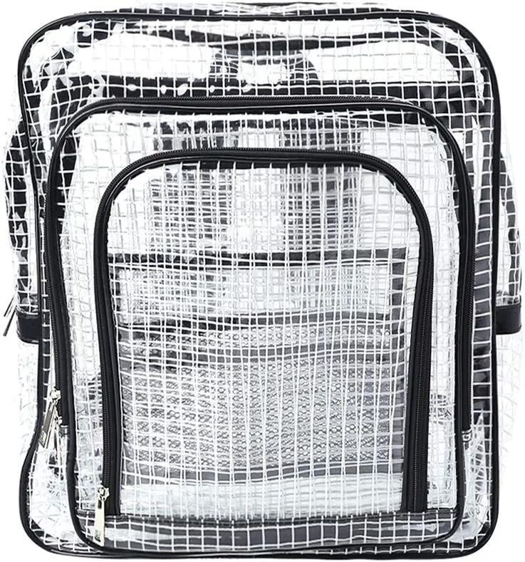 BEERBINGER 15.75 Inch Anti-static Clear Backpack Travel Shoulder Bags PVC Rucksack Engineer Tools Bag