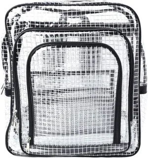 BEERBINGER 15.75 Inch Anti-static Clear Backpack Travel Shoulder Bags PVC Rucksack Engineer Tools Bag