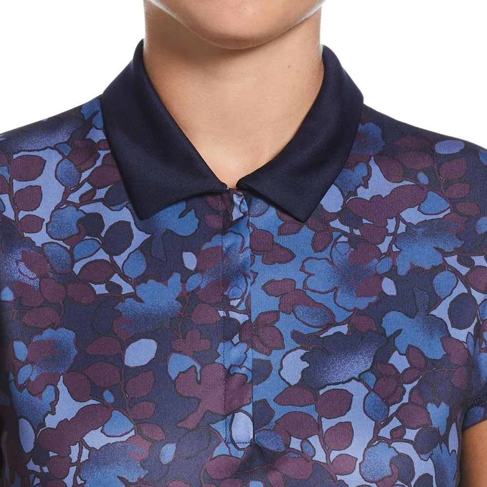 Ben Hogan Women's Cap Sleeve Floral Printed Polo