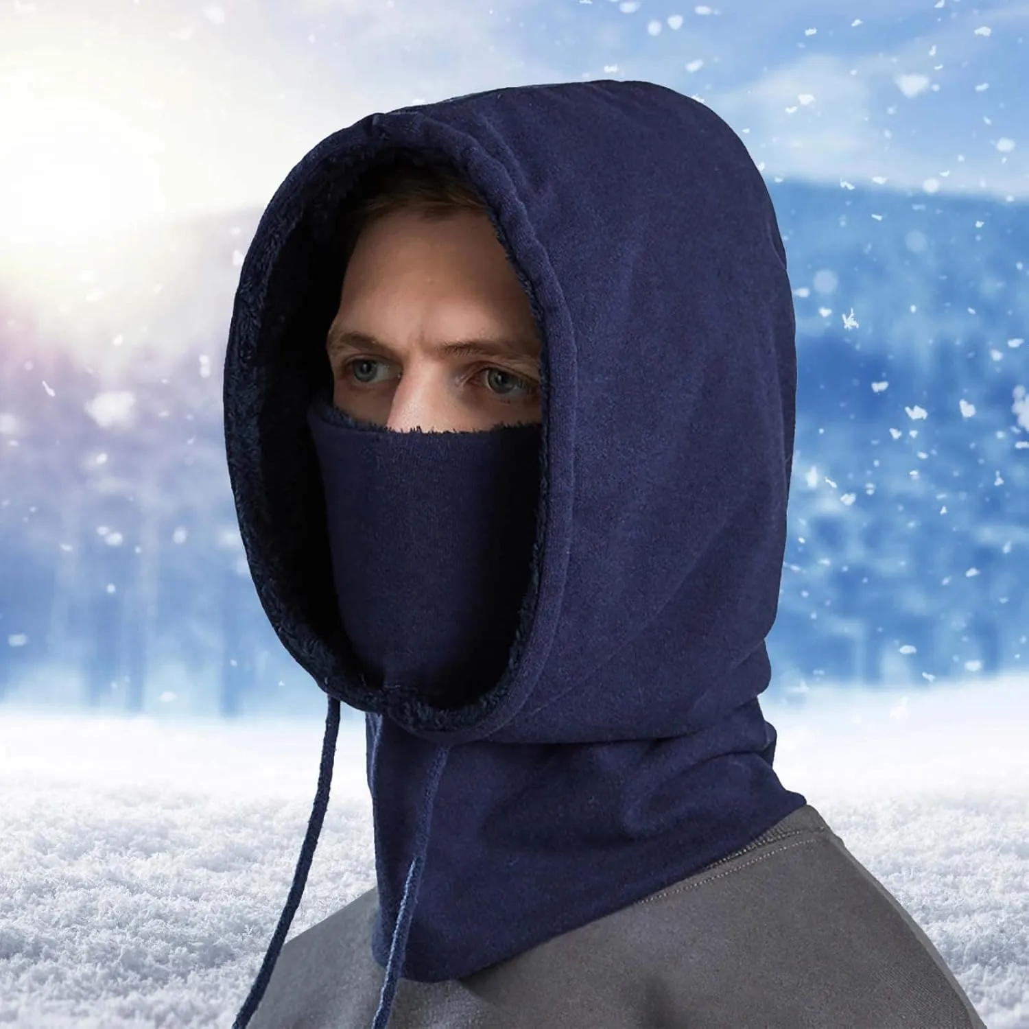 Bib Cap Integrated Ski Cold-Proof Outdoor Cold-Proof Hood Headgear Warm Winter Men Face Riding Cabbage Patch Hats