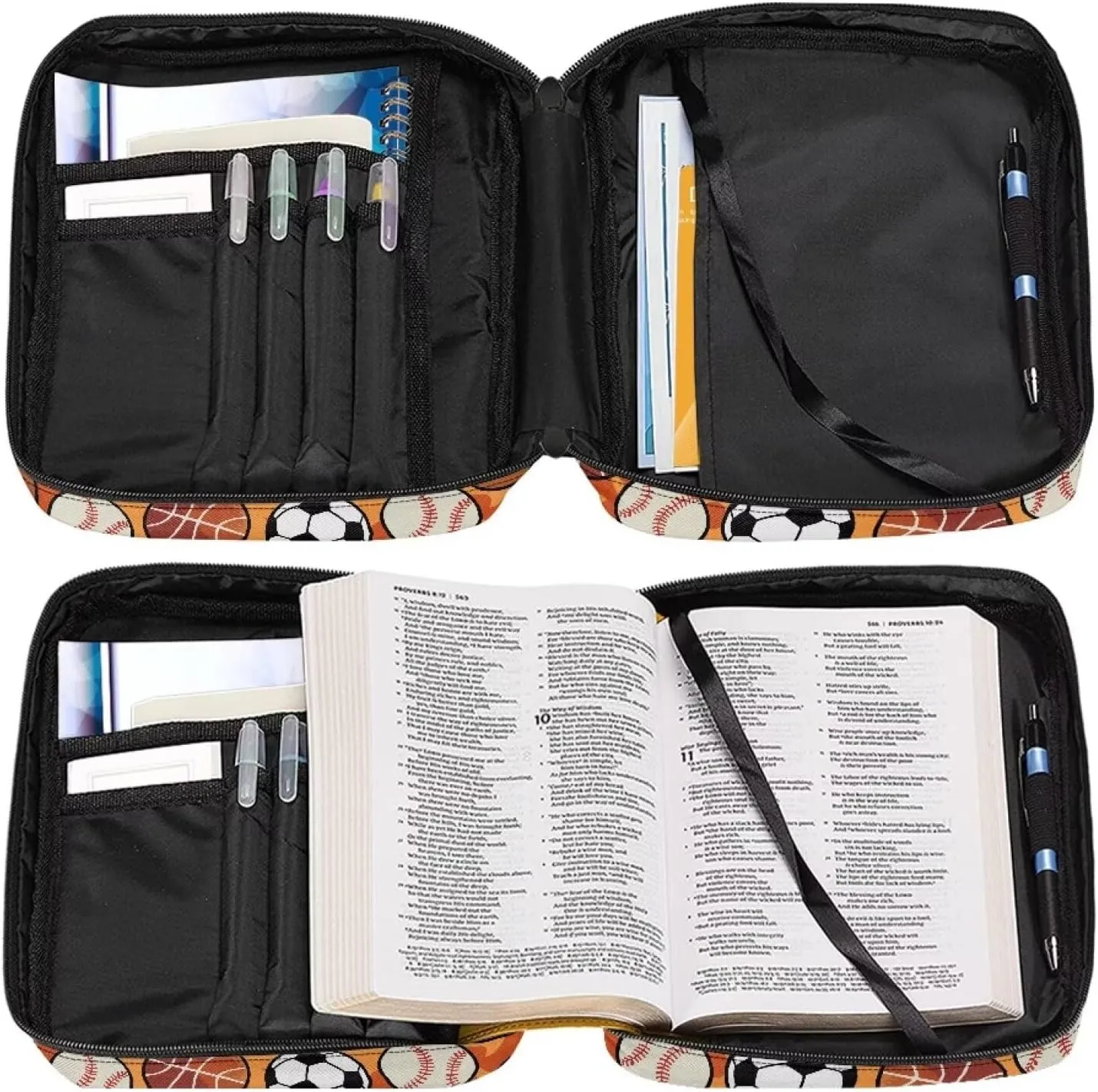 Bible Cover Bible Case for Men Women Zipper Book Carry Case Bible Protective Bag with Handle Portable Bible Bags