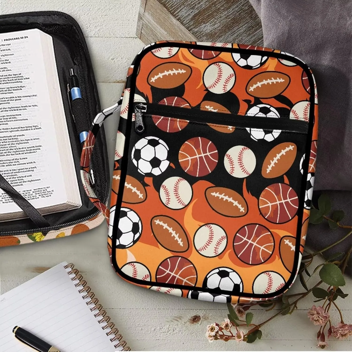 Bible Cover Bible Case for Men Women Zipper Book Carry Case Bible Protective Bag with Handle Portable Bible Bags