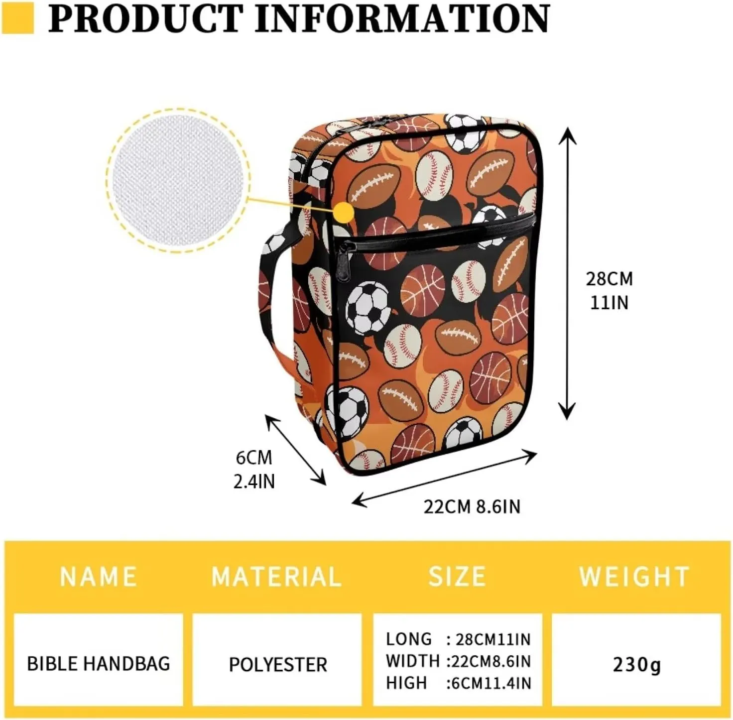 Bible Cover Bible Case for Men Women Zipper Book Carry Case Bible Protective Bag with Handle Portable Bible Bags