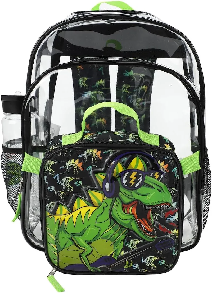 BIOWORLD Men's DJT-Rex 3-Piece Backpack Set (Little Big Kid), Black, One Size