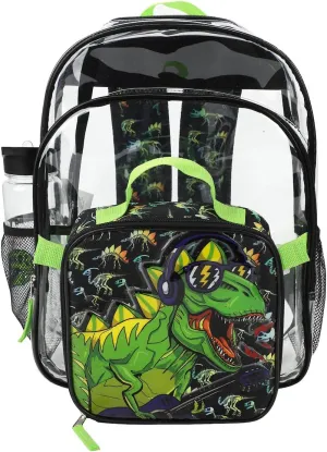 BIOWORLD Men's DJT-Rex 3-Piece Backpack Set (Little Big Kid), Black, One Size