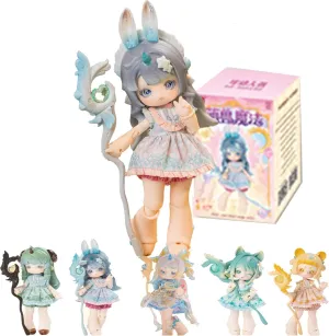 BJD Doll Blind Box with Outdoor Bag for Display,BJD Doll with Keychian Bag for Backpack,Cute 1/12 BJD Doll Collectable Dress Up Doll for Girls Birthday Party Gift (Beast Magic-1pack)