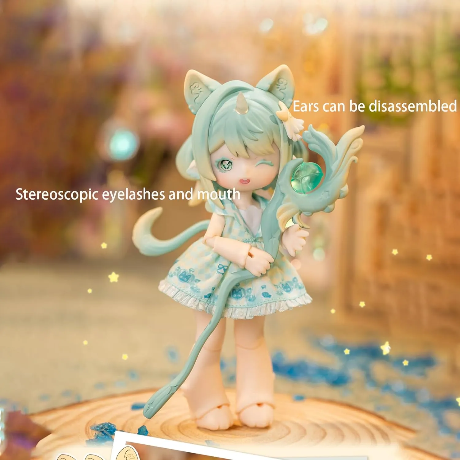 BJD Doll Blind Box with Outdoor Bag for Display,BJD Doll with Keychian Bag for Backpack,Cute 1/12 BJD Doll Collectable Dress Up Doll for Girls Birthday Party Gift (Beast Magic-1pack)