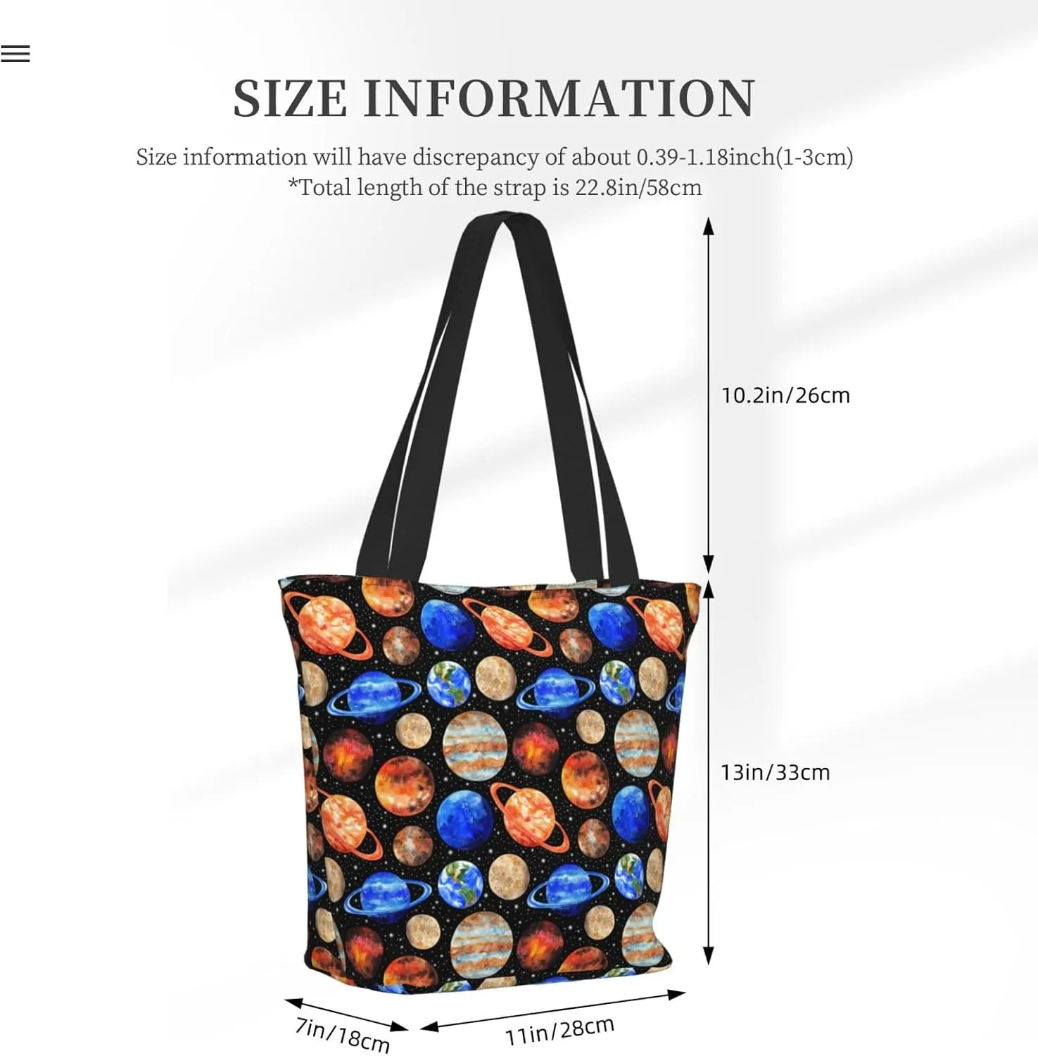 Black Geometric Tote Bag Women Reusable Shopping Bags Shoulder Bag Portable Storage HandBags