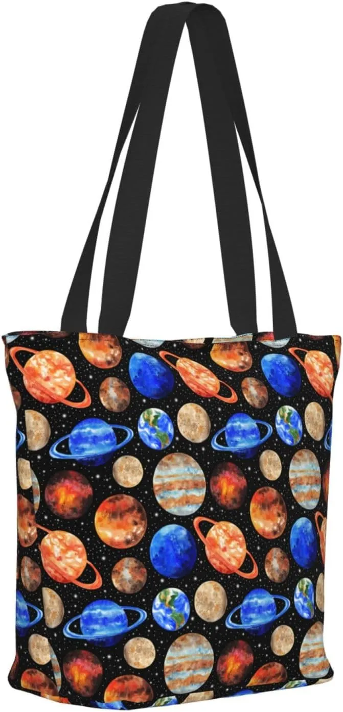 Black Geometric Tote Bag Women Reusable Shopping Bags Shoulder Bag Portable Storage HandBags