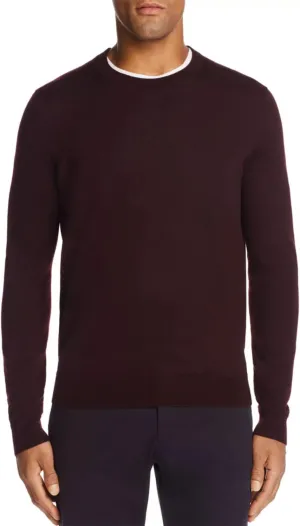 Bloomingdale's The Mens Store Mens Maroon Long Sleeve Crew Neck Merino Blend Pullover Sweater XXL