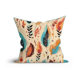 Bohemian Serene Leaf Harmony Printed Sofa Cushion Cover Set with Piping