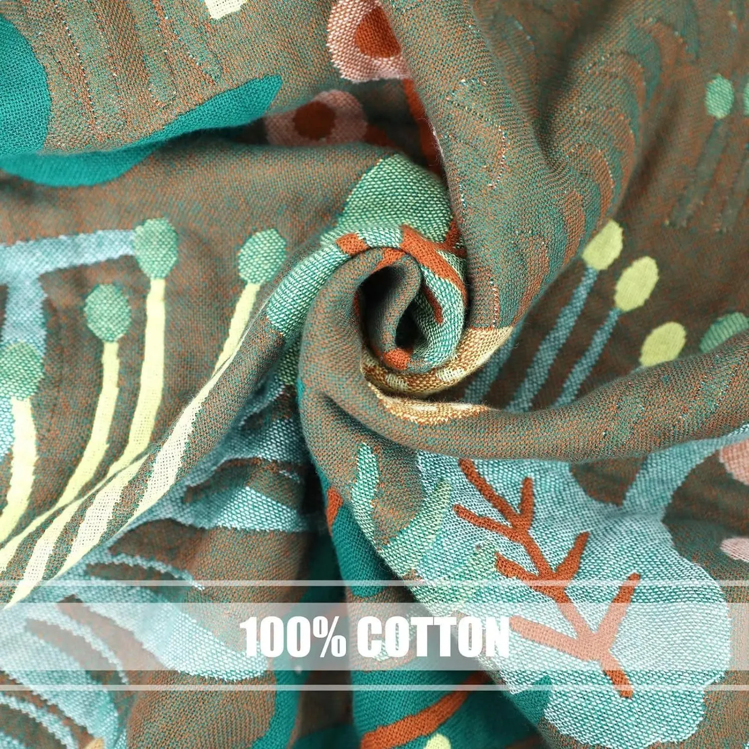 Boho Throw Blanket for Bed 100% Cotton Ultra Soft Rustic Quilt Summer Blanket Forest Tiger Printed Farmhouse Decor Bed Blankets,60"×80" All Season Rustic Throw for Sofa Couch Chair