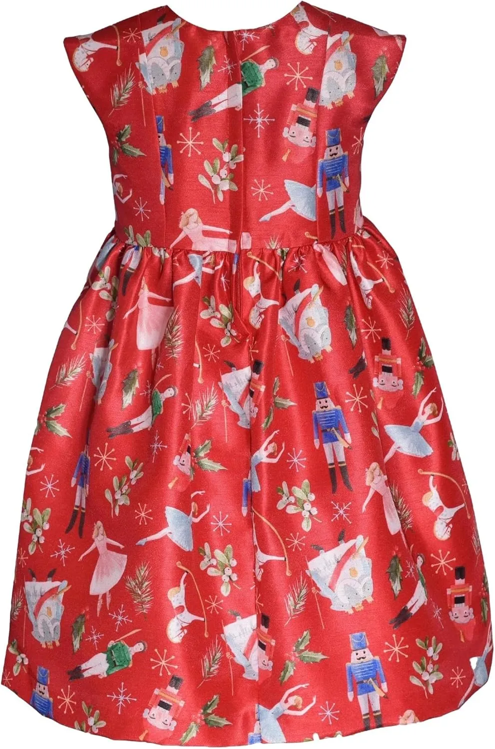 Bonnie Jean Girls 2T-16 Red Shantung Gold Bow Nutcracker Holiday Dress