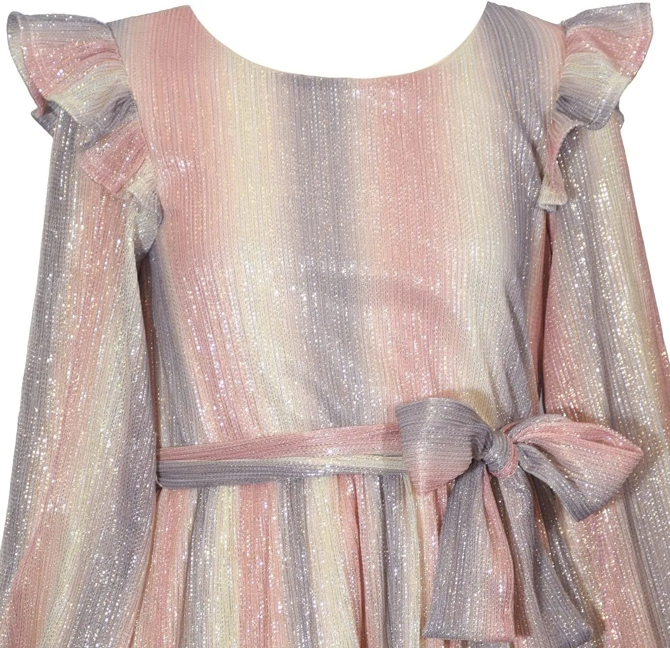 Bonnie Jean Girls 4-16 Metallic Ombre Boudre Special Occasion Dress