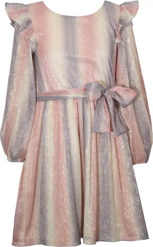 Bonnie Jean Girls 4-16 Metallic Ombre Boudre Special Occasion Dress