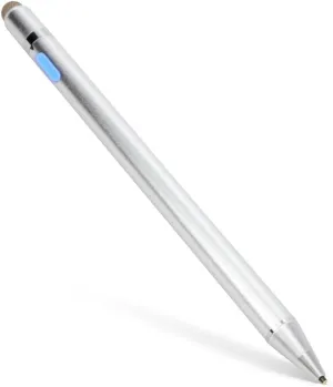 BoxWave Stylus Pen Compatible with Cisco Webex Desk - AccuPoint Active Stylus, Electronic Stylus with Ultra Fine Tip - Metallic Silver