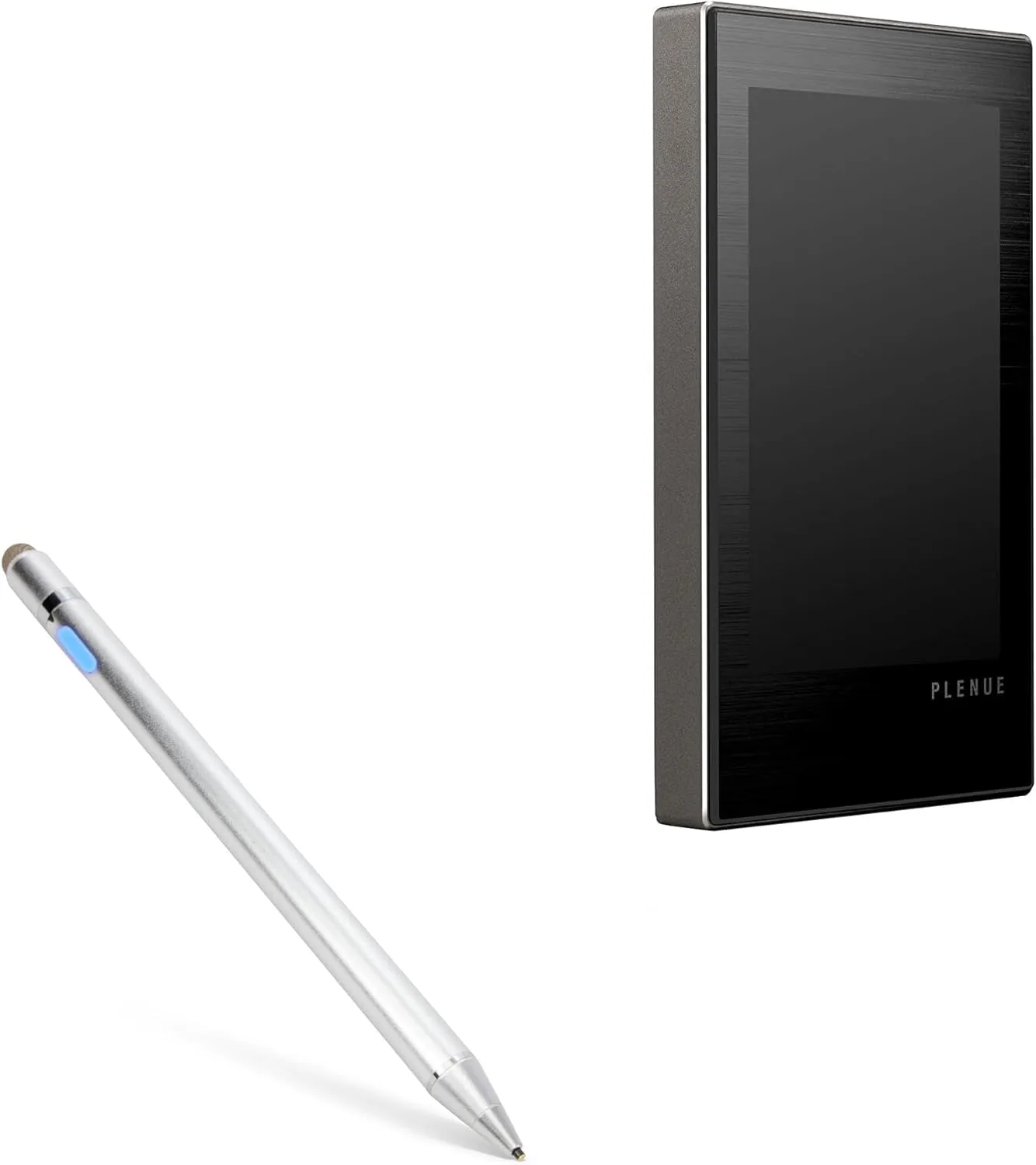 BoxWave Stylus Pen Compatible with Cowon Plenue M - AccuPoint Active Stylus, Electronic Stylus with Ultra Fine Tip - Metallic Silver