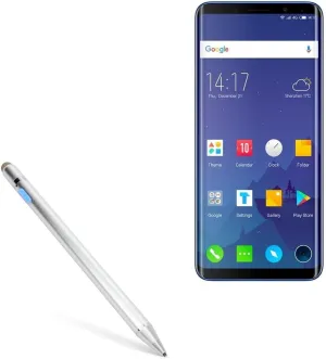 BoxWave Stylus Pen Compatible with Elephone U - AccuPoint Active Stylus, Electronic Stylus with Ultra Fine Tip - Metallic Silver