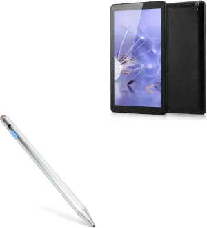 BoxWave Stylus Pen Compatible with Excelvan BT-1009B - AccuPoint Active Stylus, Electronic Stylus with Ultra Fine Tip - Metallic Silver