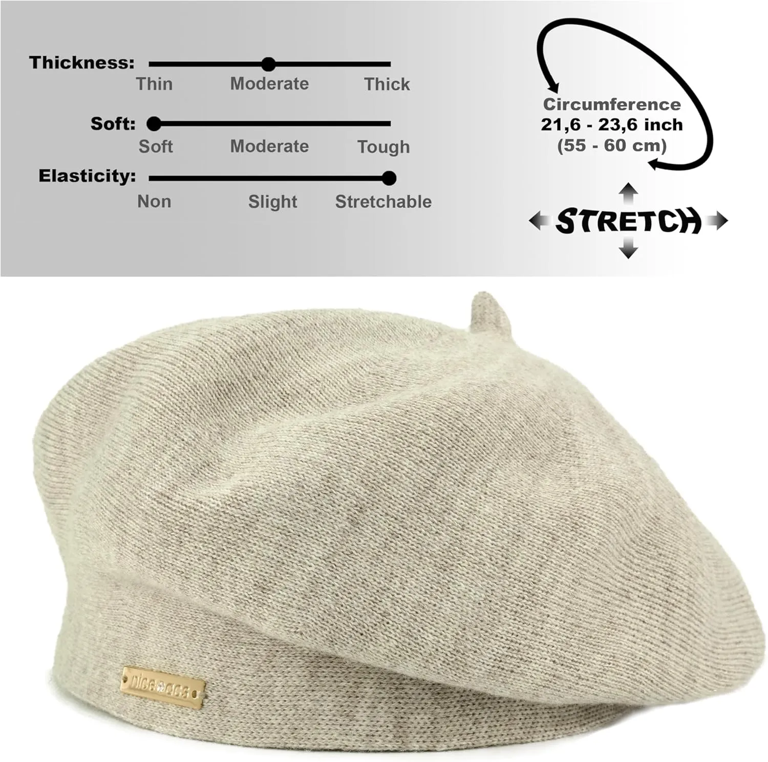 Braxton Beret - Warm Lined Wool Angora Knit Berets - French Paris Hat for Women