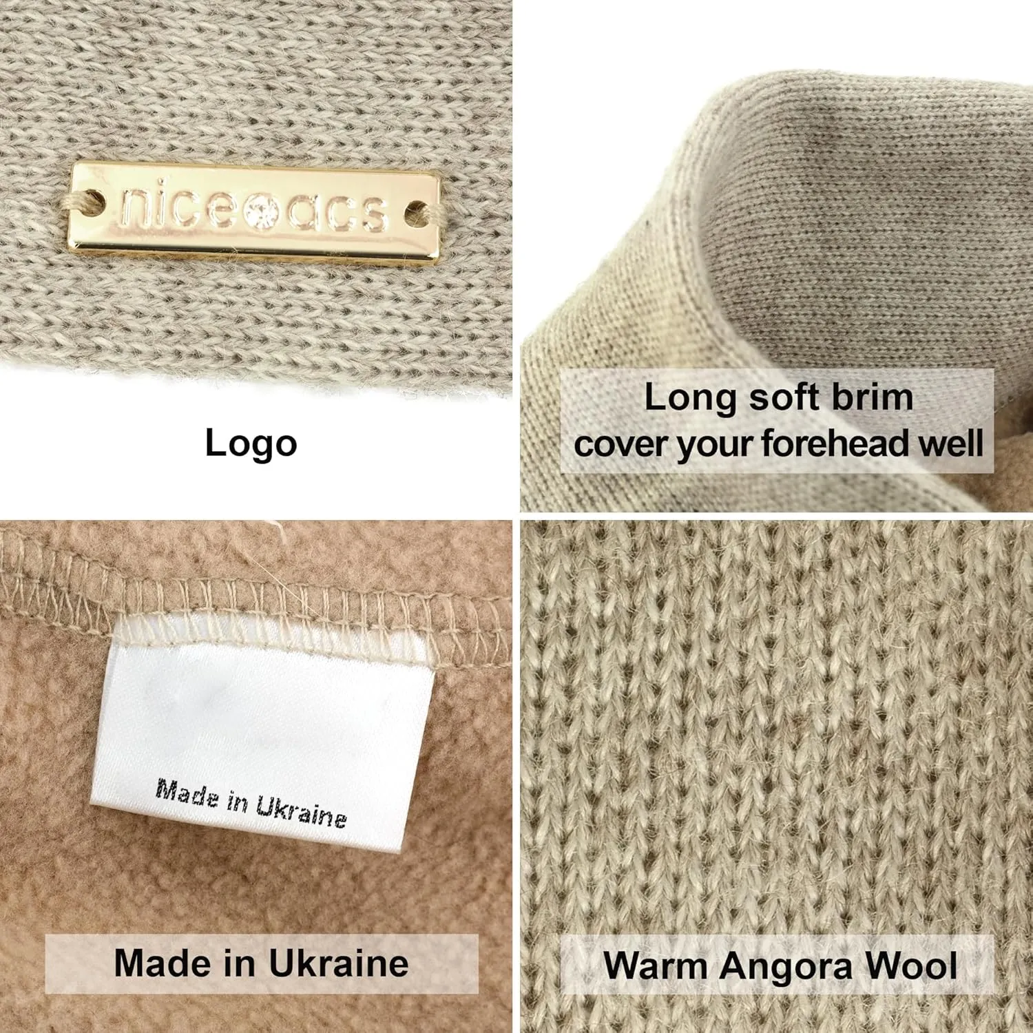 Braxton Beret - Warm Lined Wool Angora Knit Berets - French Paris Hat for Women