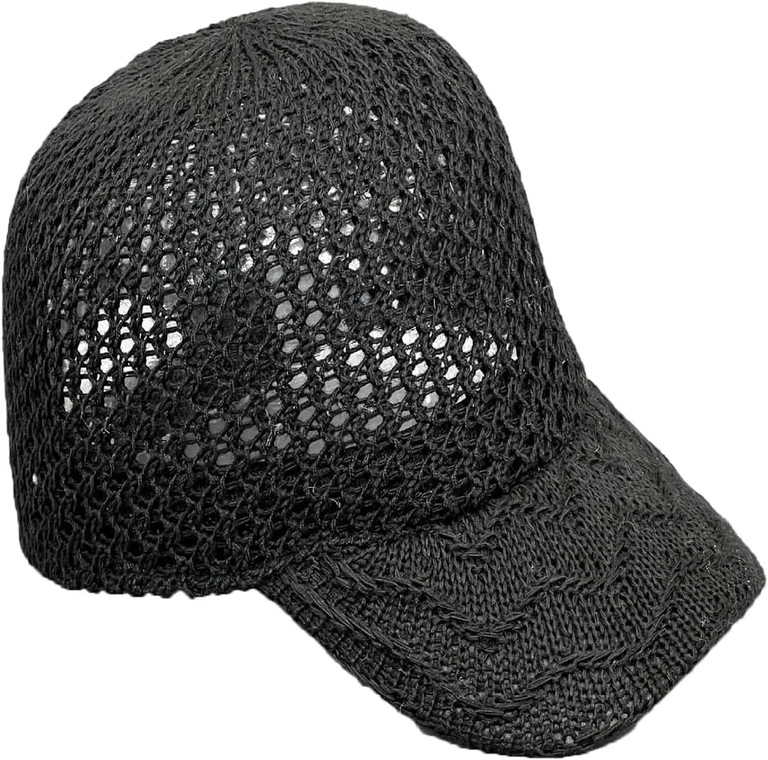 Breezy Crocheted Open Weave Baseball Cap