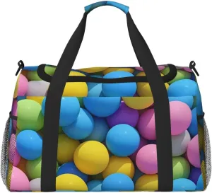 Brightly Colored Spheres Travel Duffel Bag Lightweight Waterproof Carry On Tote Bag Foldable Weekender Overnight Bags Sport Gym Bag For Women Men