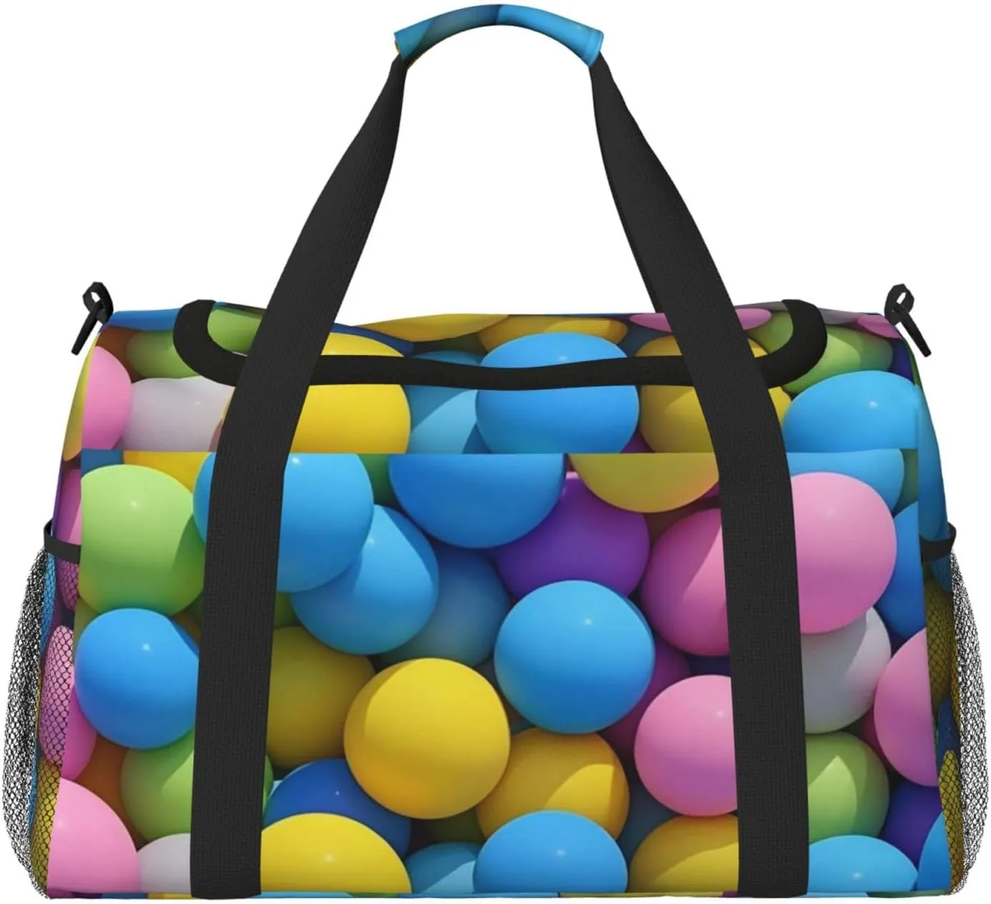 Brightly Colored Spheres Travel Duffel Bag Lightweight Waterproof Carry On Tote Bag Foldable Weekender Overnight Bags Sport Gym Bag For Women Men