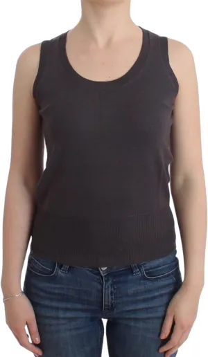 Brown knit tank top S